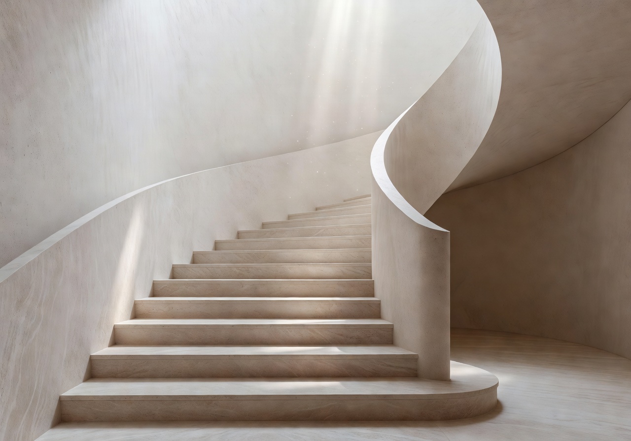 Architectural stairway with natural light