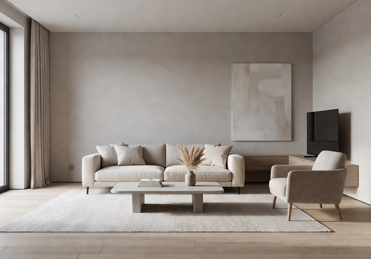 Auravia modern neutral toned living space