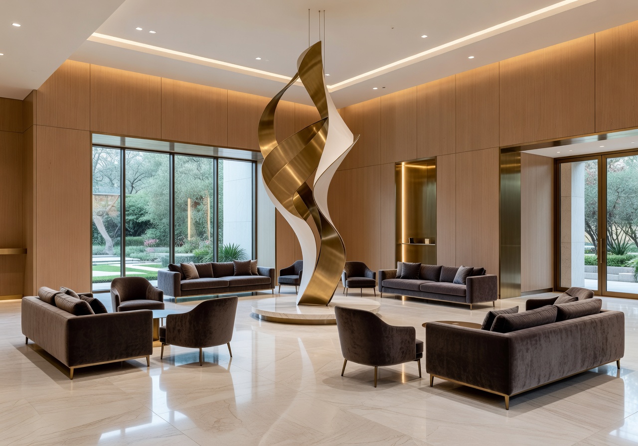 Boutique commercial lobby design by Auravia